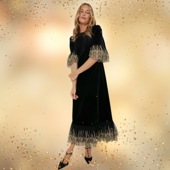 Tuckernuck Pomander Place Velvet Lillith Maxi Dress - Picture 1 of 16
